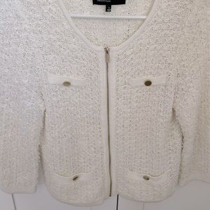 White zipper sweater